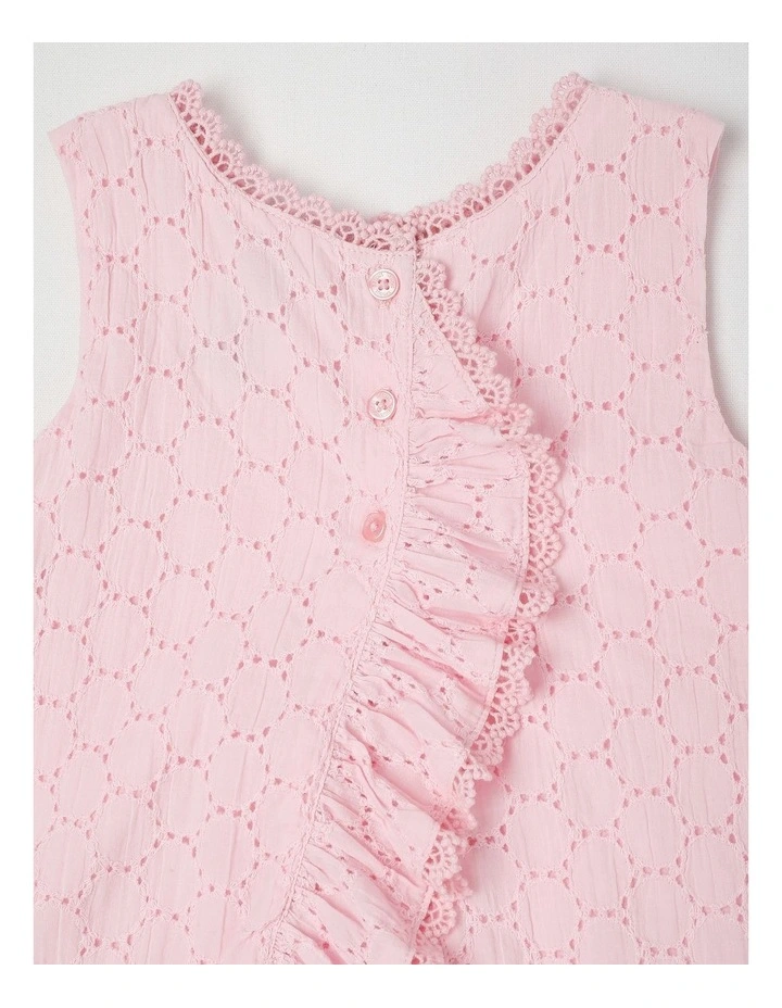 Broderie Dress in Light Pink image 4
