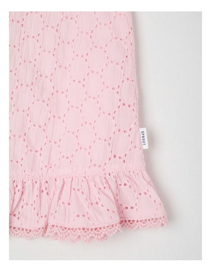 Broderie Dress in Light Pink image 5
