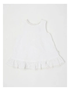 Broderie Dress in White