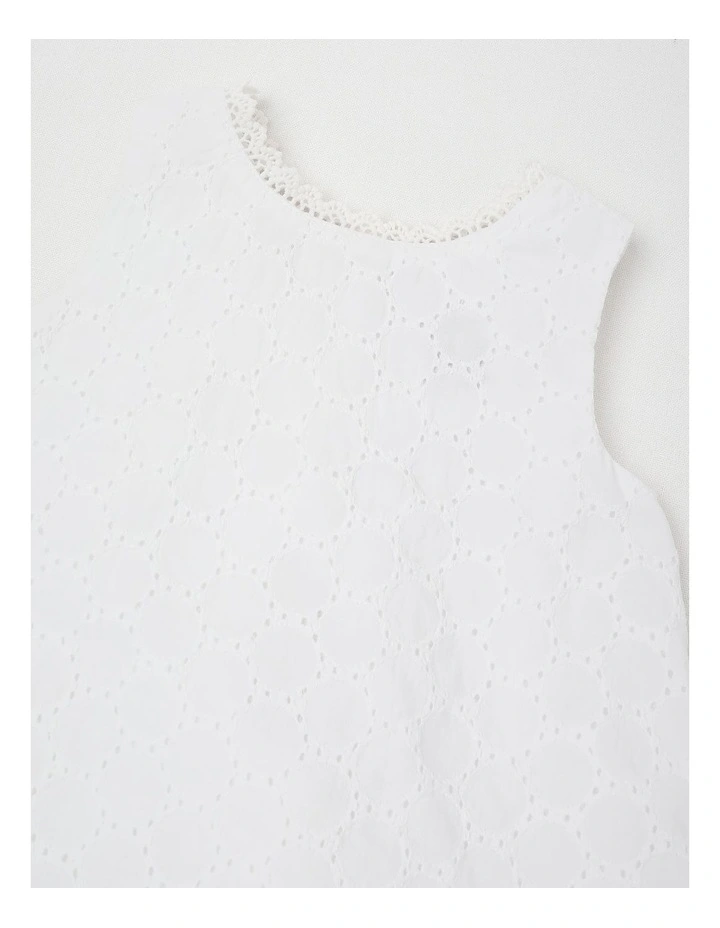 Broderie Dress in White image 2