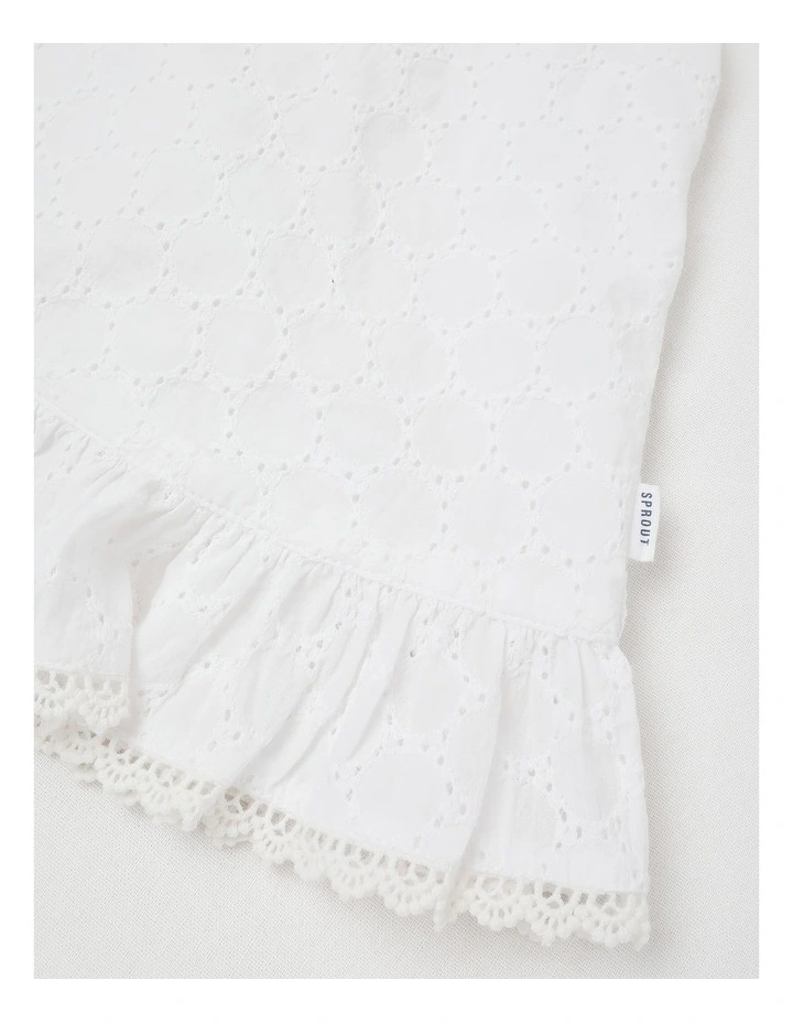 Broderie Dress in White image 4