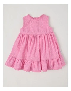 Textured Woven Dress in Hot Pink