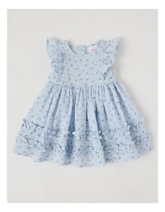 Frill Hem Dress in Light Blue