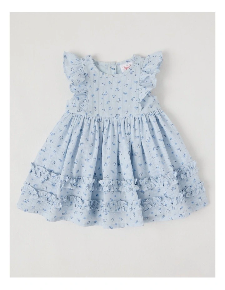 Frill Hem Dress in Light Blue image 1