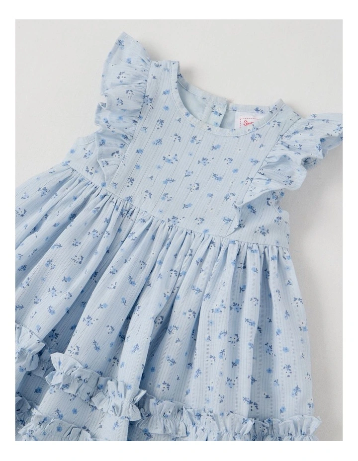 Frill Hem Dress in Light Blue image 2