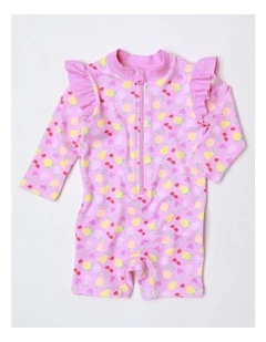 Fruit Salad Zip Front Swimwear in Tulip