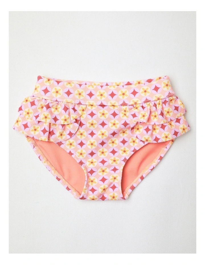 Geo Floral 3 Piece Swimwear in Melon image 4
