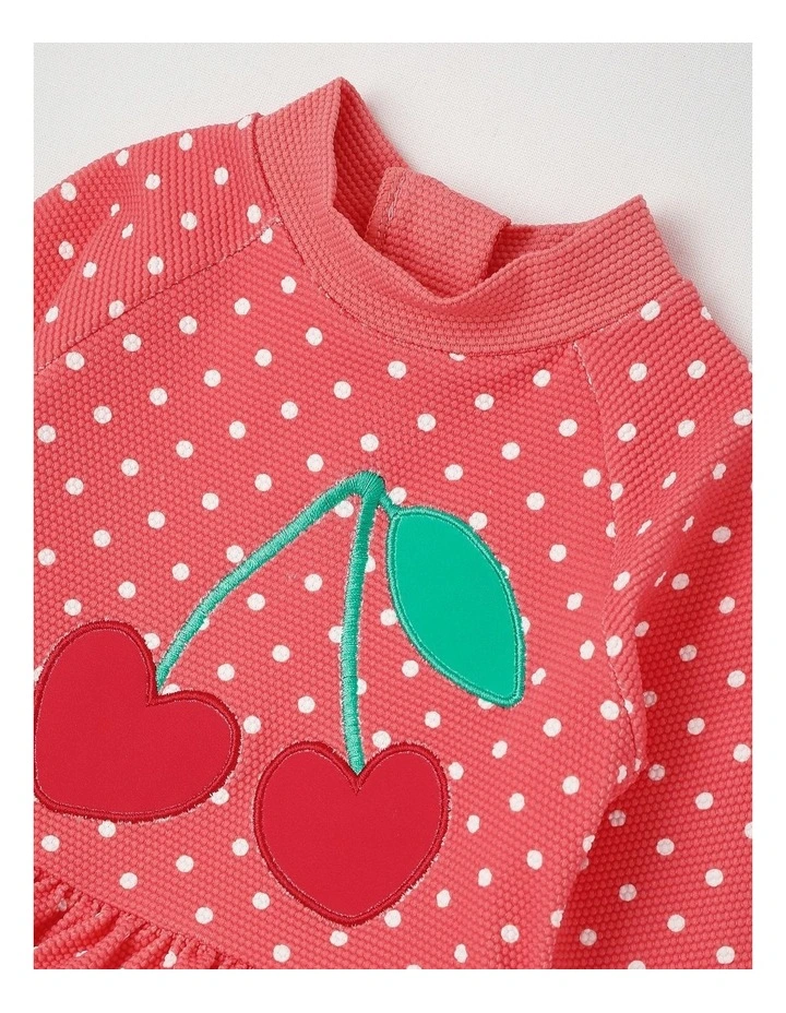 Polka Dot Cherry Swimwear in Rose Red image 2