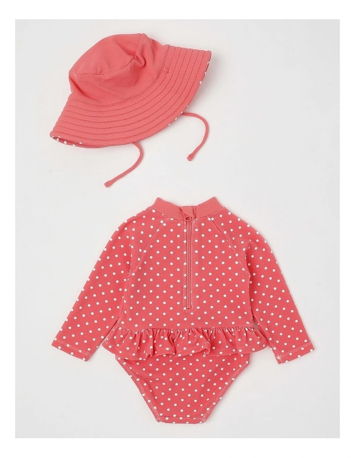 Polka Dot Cherry Swimwear in Rose Red image 3