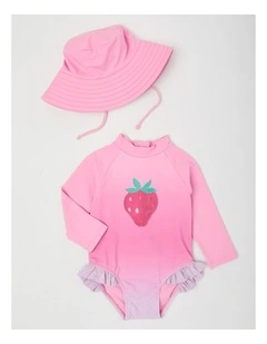 Ombre Strawberry Swimwear in Baby Pink