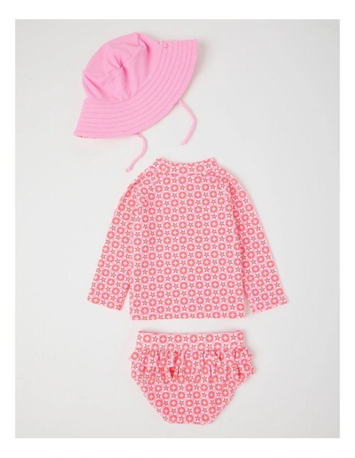 Geo Floral Swimwear in Hot Pink image 4