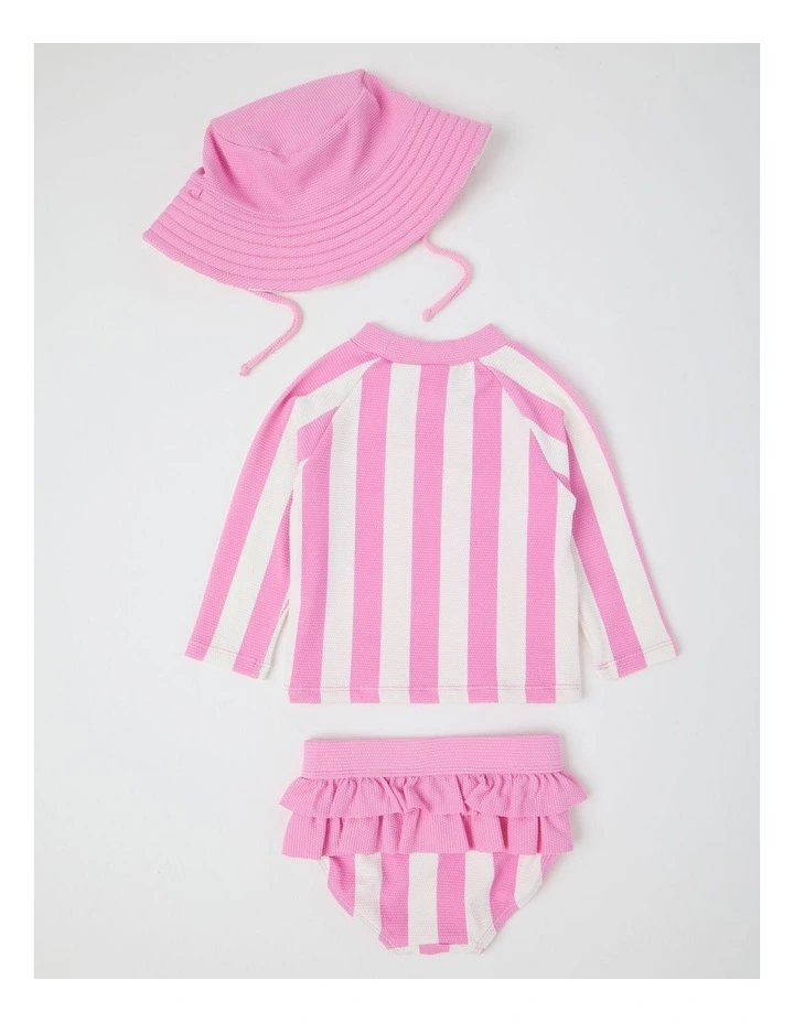 Beach Stripe Swimwear in Baby Pink image 4