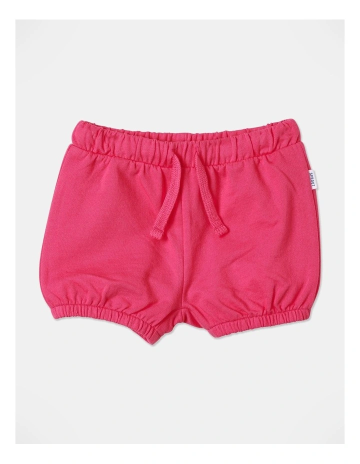 Hippo Bodysuit Short And Bib Set in Baby Pink image 4