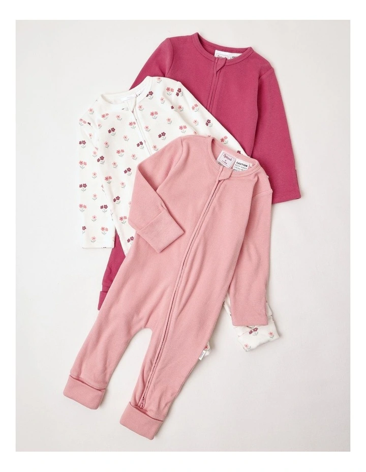 Newborn Knit Rib Coverall in Assorted image 1