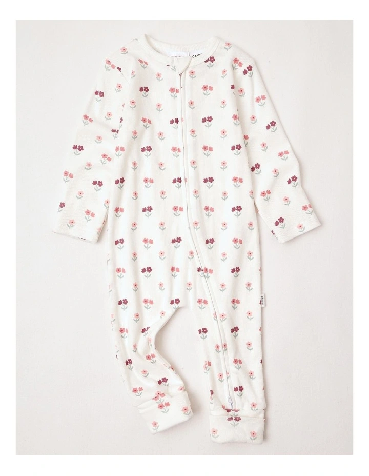 Newborn Knit Rib Coverall in Assorted image 3