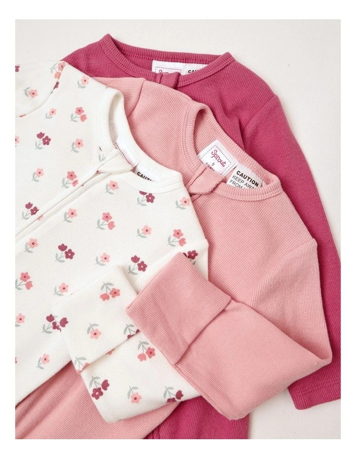 Newborn Knit Rib Coverall in Assorted image 5