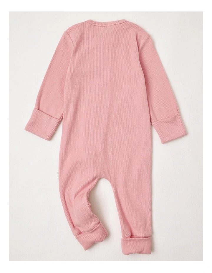 Newborn Knit Rib Coverall in Assorted image 6