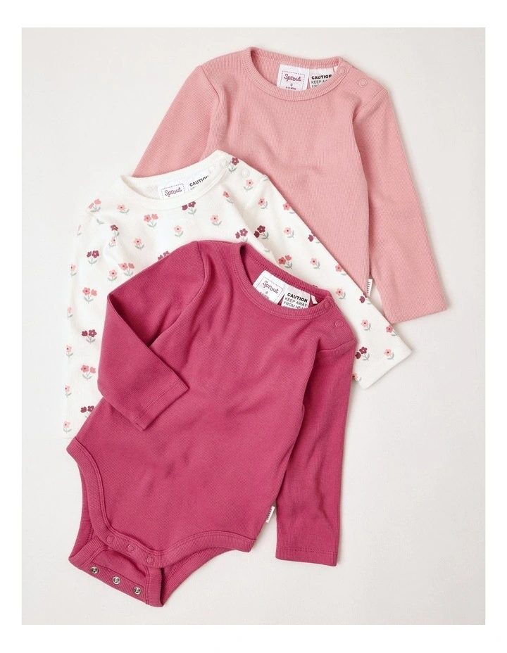 Newborn Knit Rib Bodysuit in Assorted image 1