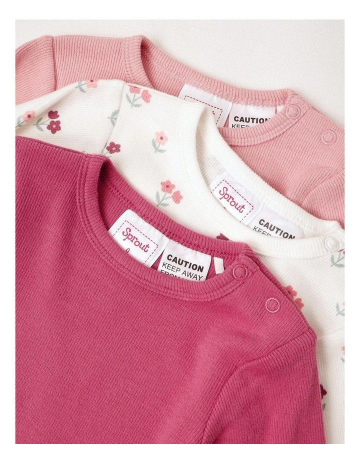 Newborn Knit Rib Bodysuit in Assorted image 5