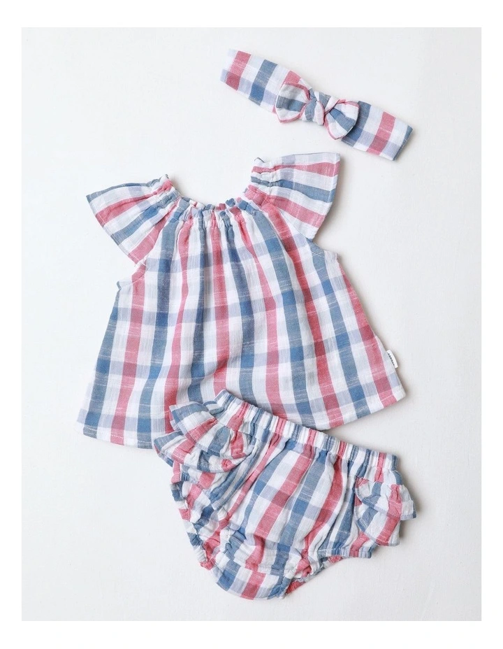 Gingham Double Cloth 3 Piece Set In Assorted image 1