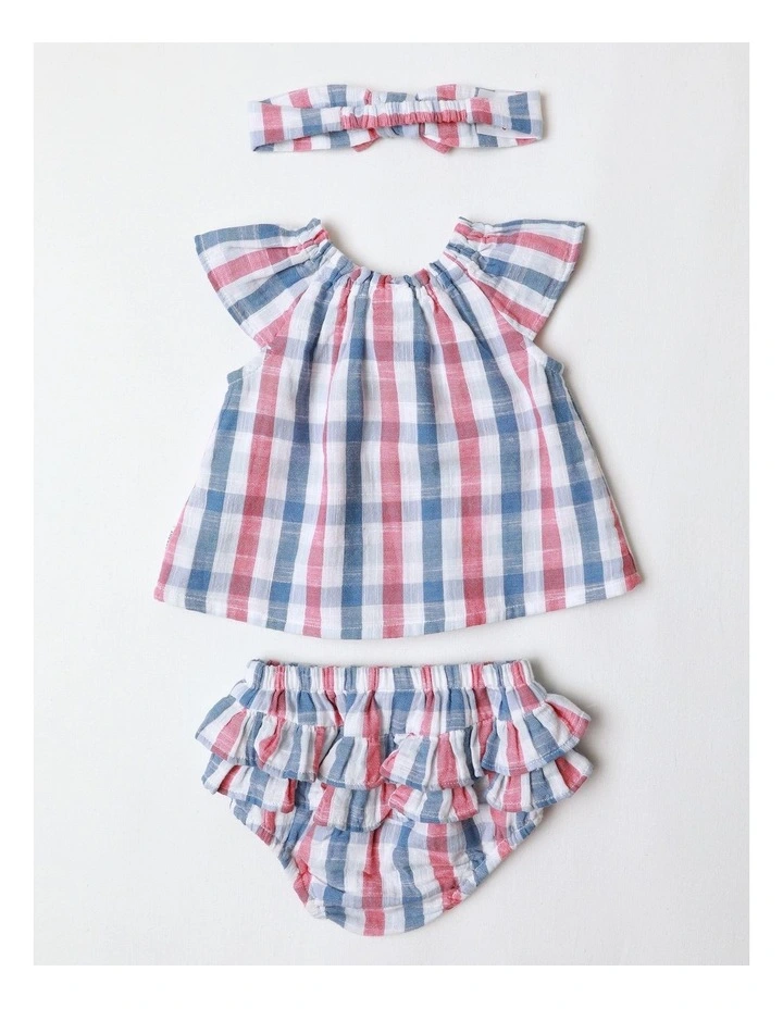 Gingham Double Cloth 3 Piece Set In Assorted image 3