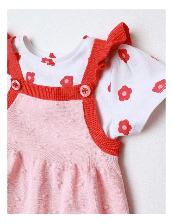 Knit Dobby Pinafore Set in Rose image 2