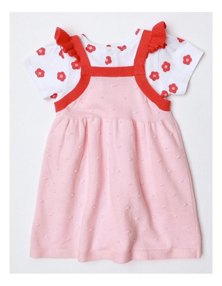 Knit Dobby Pinafore Set in Rose image 3