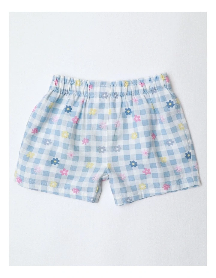 Flower Gingham Set in Light Blue image 4