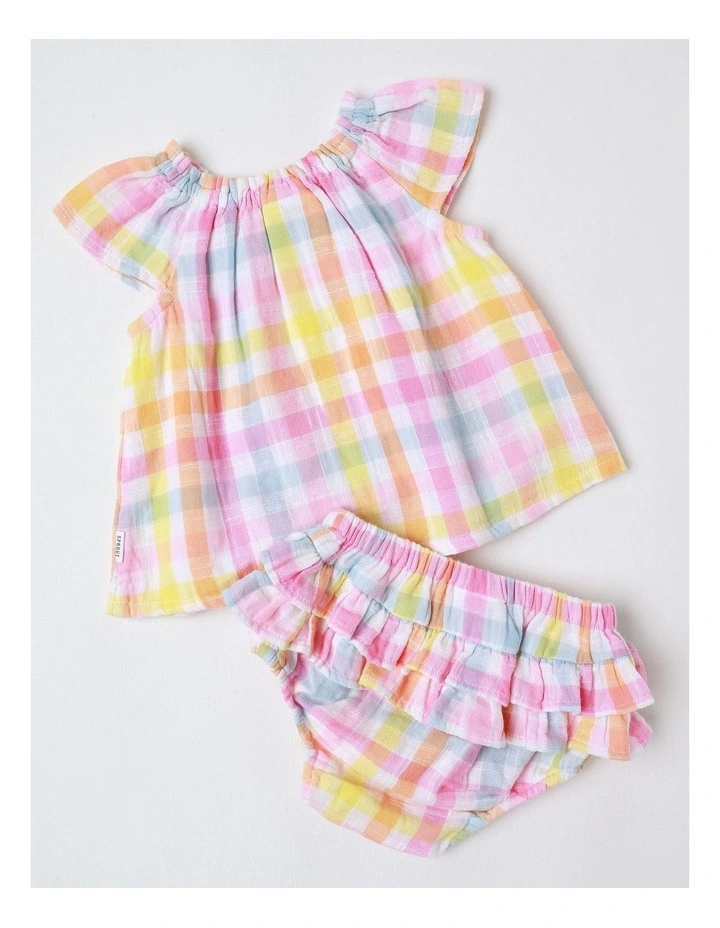 Gingham Bloomer And Headband Set in Multi image 2