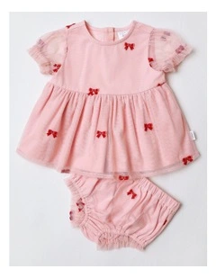 Chiffon Bow Set in Rose