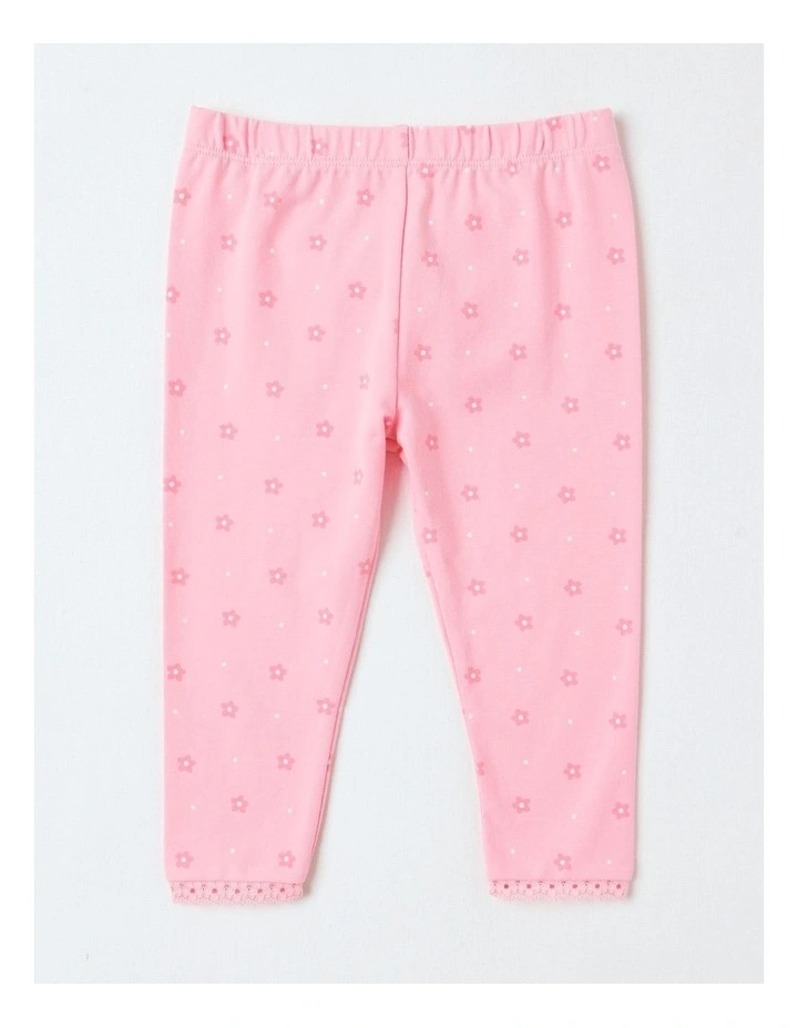 Frill Trim Dino Top & Legging Set in White image 5