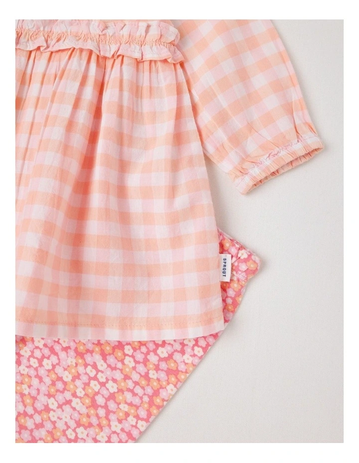 Dress, Headband Gingham Dress Set in Pale Pink image 6