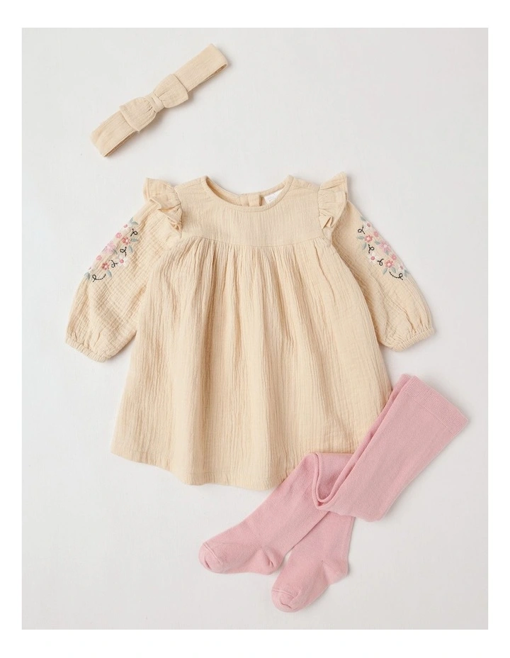 Headband Tight Dress Set in Ivory image 1