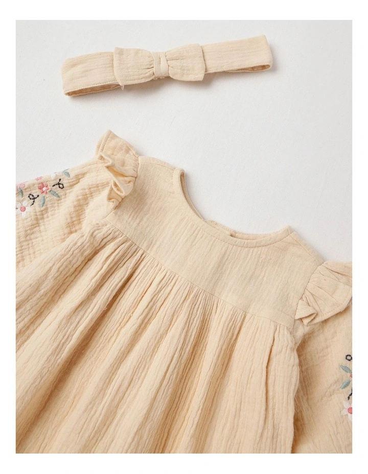 Headband Tight Dress Set in Ivory image 2