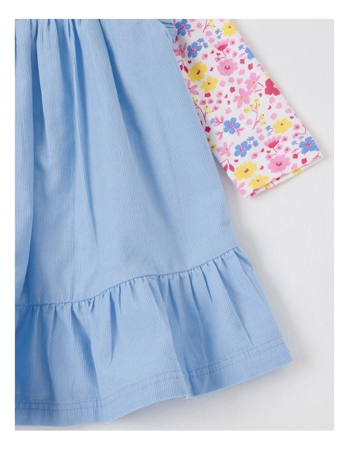 Top With Cord Frill Hem Pinafore in Bluestone image 5