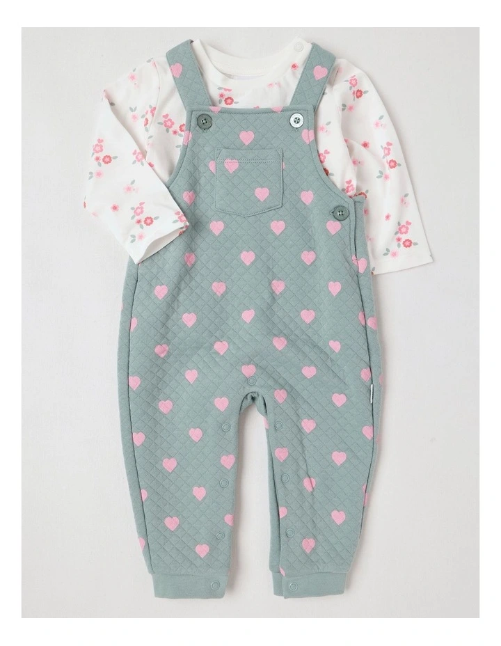 Quilted Overall Set in Seafoam image 1
