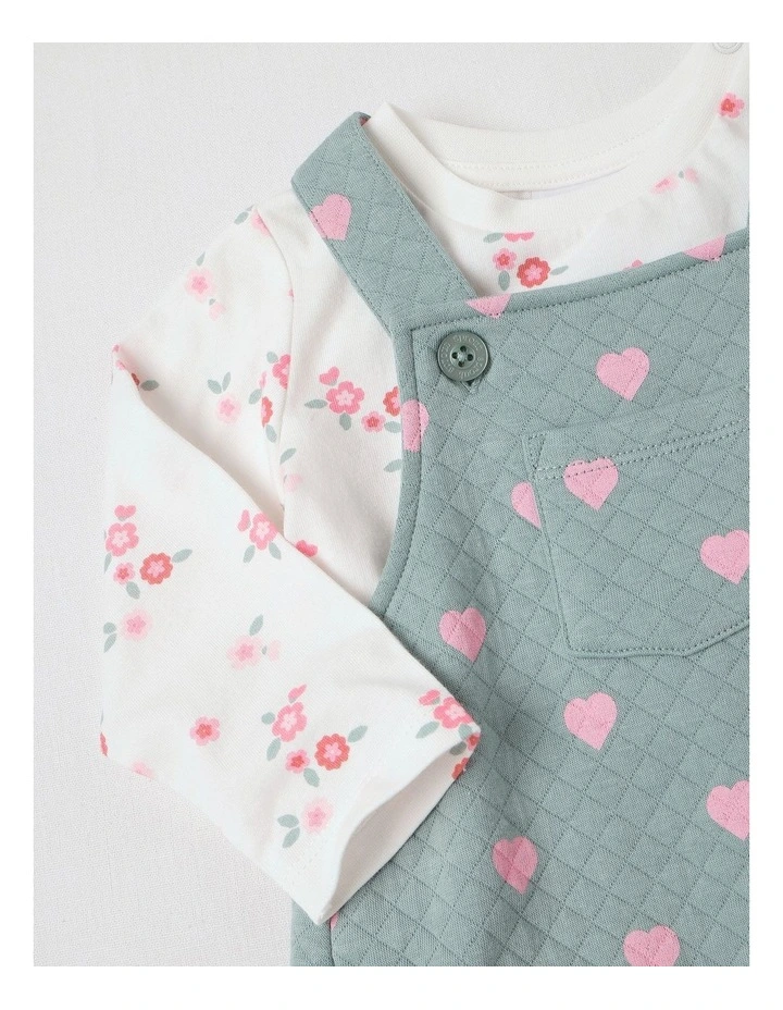 Quilted Overall Set in Seafoam image 2