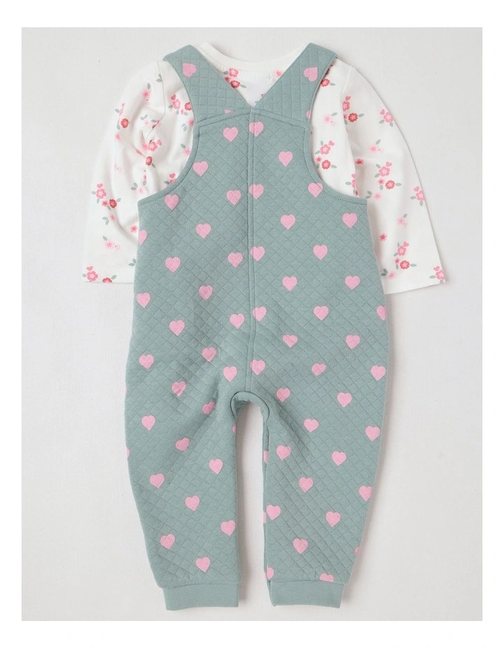 Quilted Overall Set in Seafoam image 3