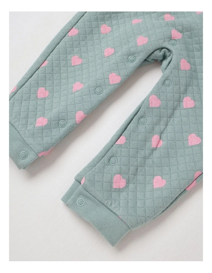 Quilted Overall Set in Seafoam image 4