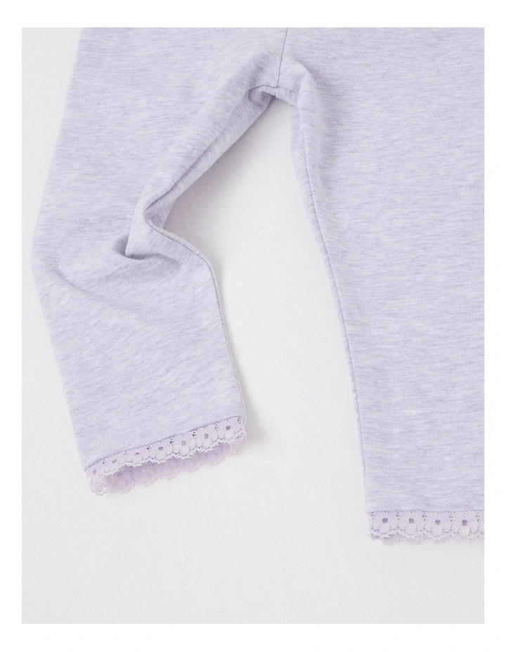 Frill Trim Ditsy Floral Top & Legging Set in Blush image 4