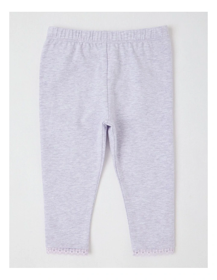 Frill Trim Ditsy Floral Top & Legging Set in Blush image 6