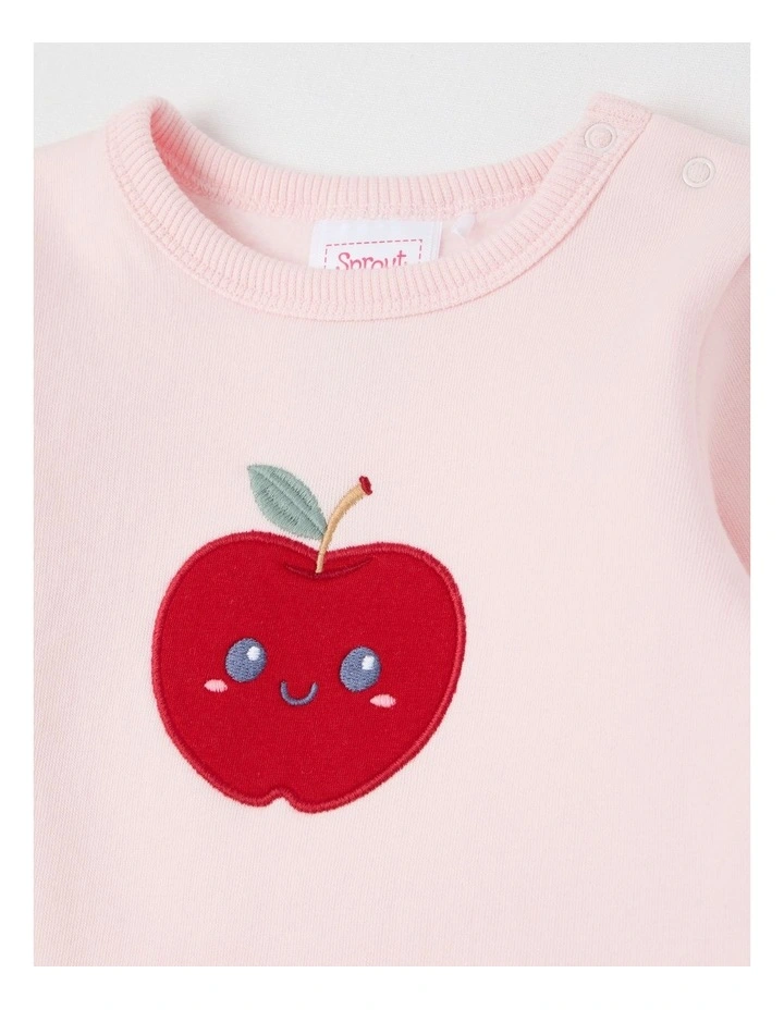 Apple Crew Neck Tracksuit Set in Blush image 2