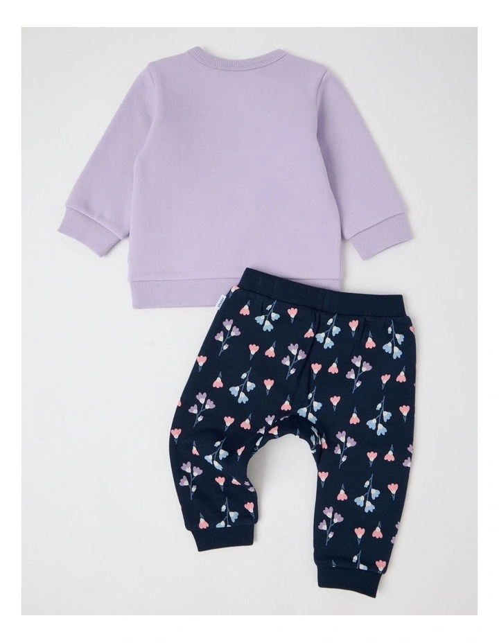 Sheep Crew Neck Tracksuit Set in Lavender image 3
