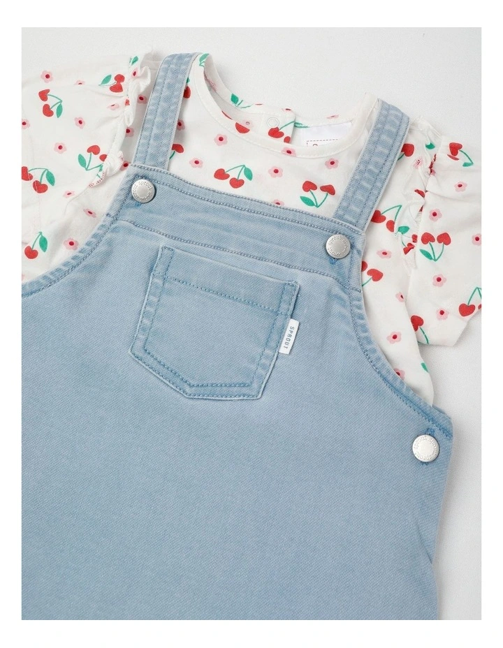 Cherry A-Line Pinafore Set in Denim image 2