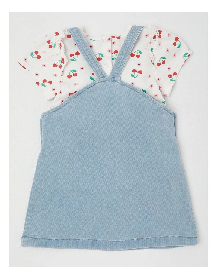 Cherry A-Line Pinafore Set in Denim image 3
