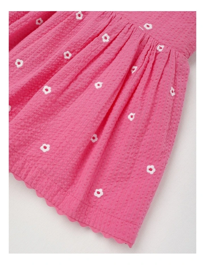 Daisy Rick Rack Pinafore Set in Bright Pink image 4