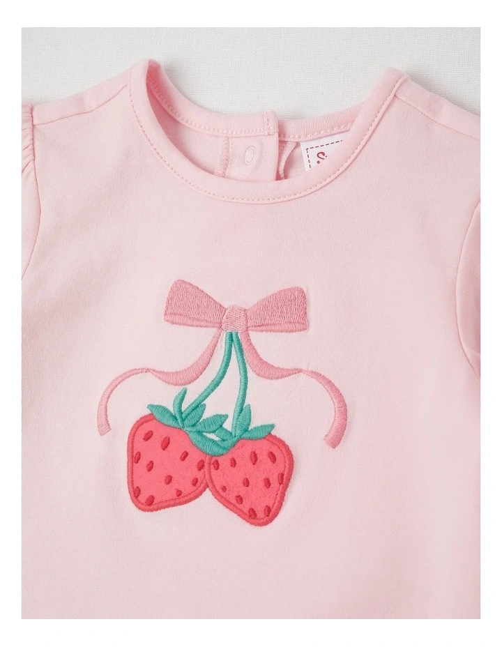Strawberry Gingham Rick Rack Set in Blush image 2