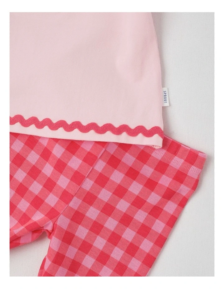 Strawberry Gingham Rick Rack Set in Blush image 4