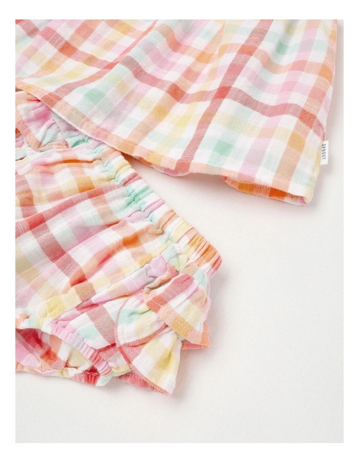 Rainbow Gingham Double Cloth 3 Piece Set in Assorted image 2