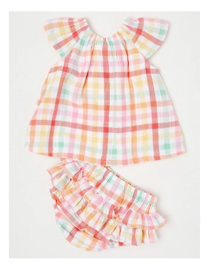 Rainbow Gingham Double Cloth 3 Piece Set in Assorted image 3